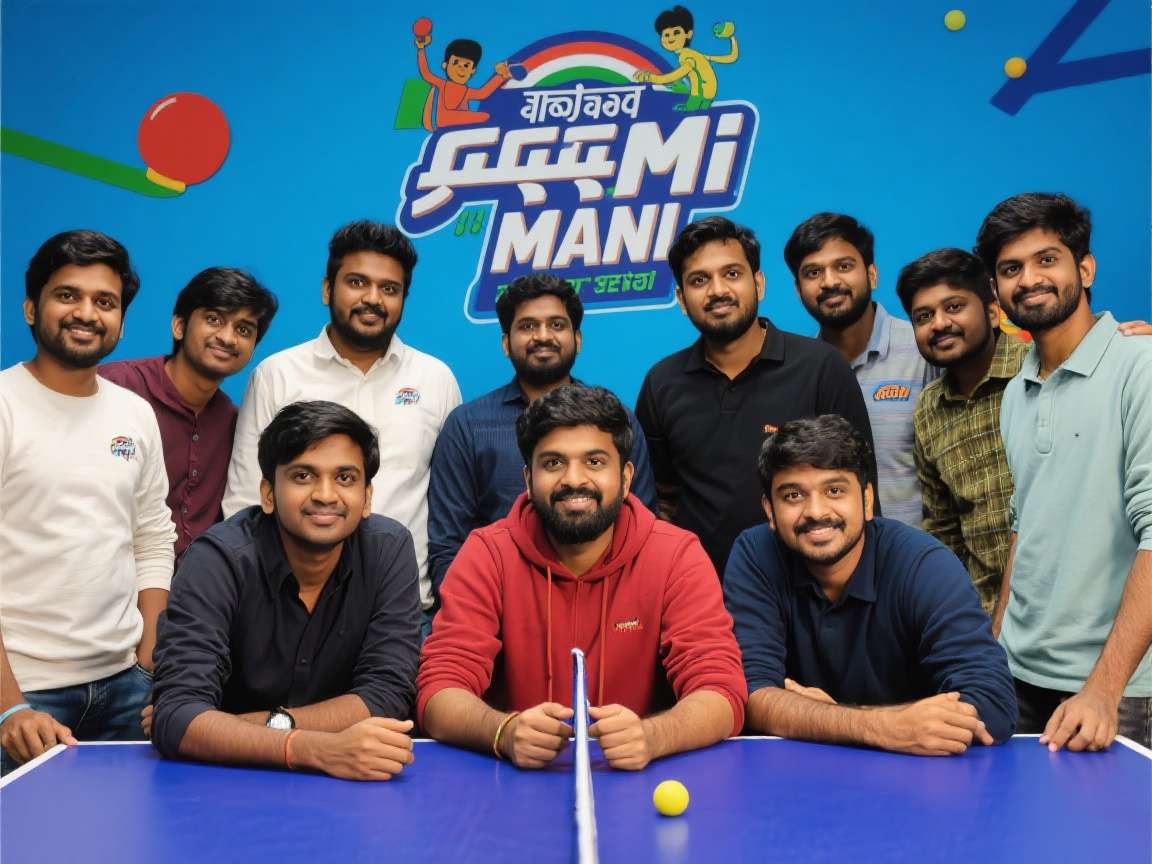 Table Tennis Mania India development team working on the game in their office