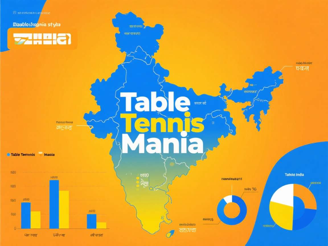 Table Tennis Mania India download statistics map showing popularity across different Indian states