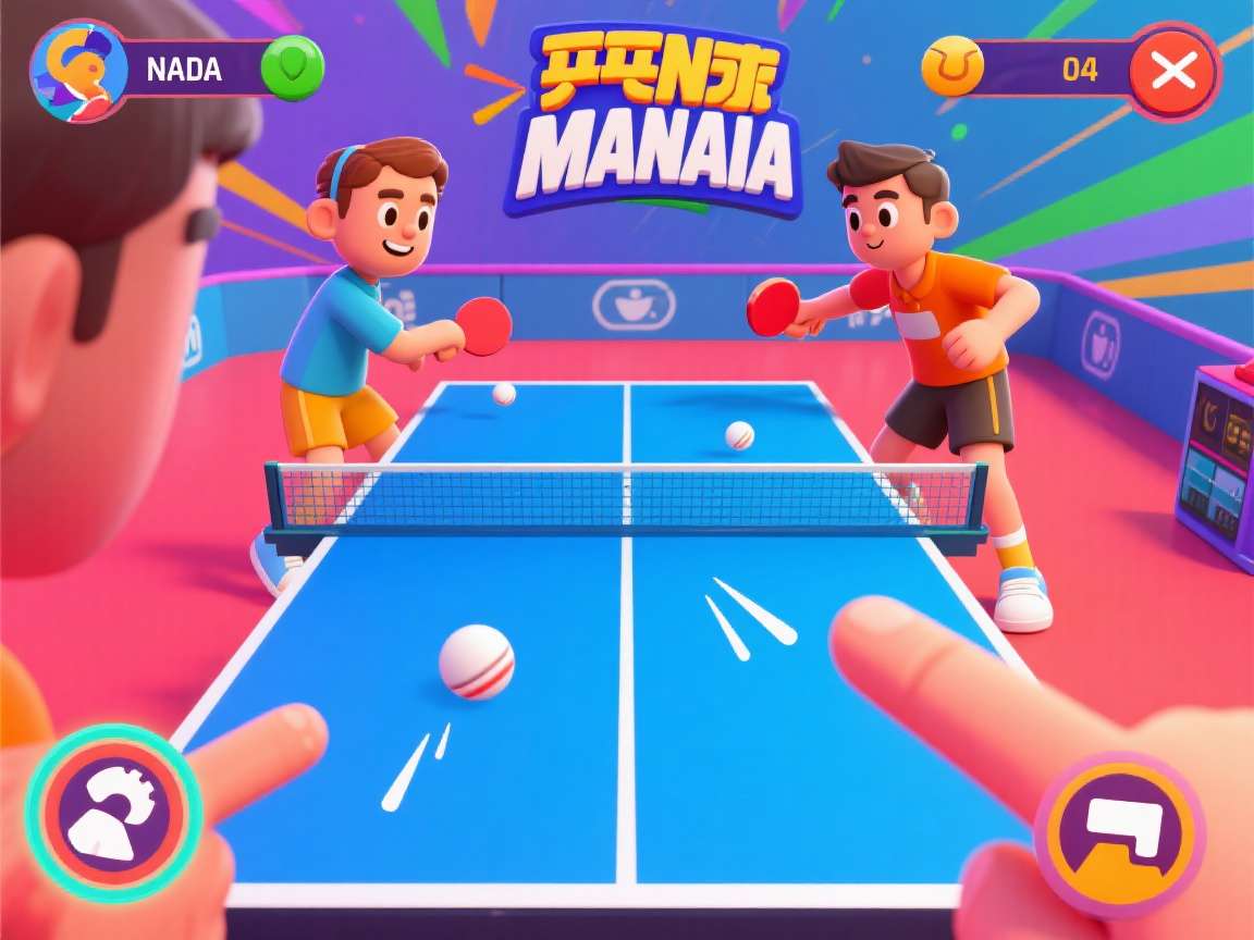 Table Tennis Mania India gameplay screenshot showing swipe controls and game interface